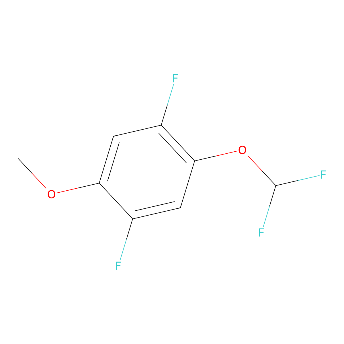 1-(Difluoromethoxy)-2,5-difluoro-4-methoxybenzene molecular structure, CAS 1261439-86-4