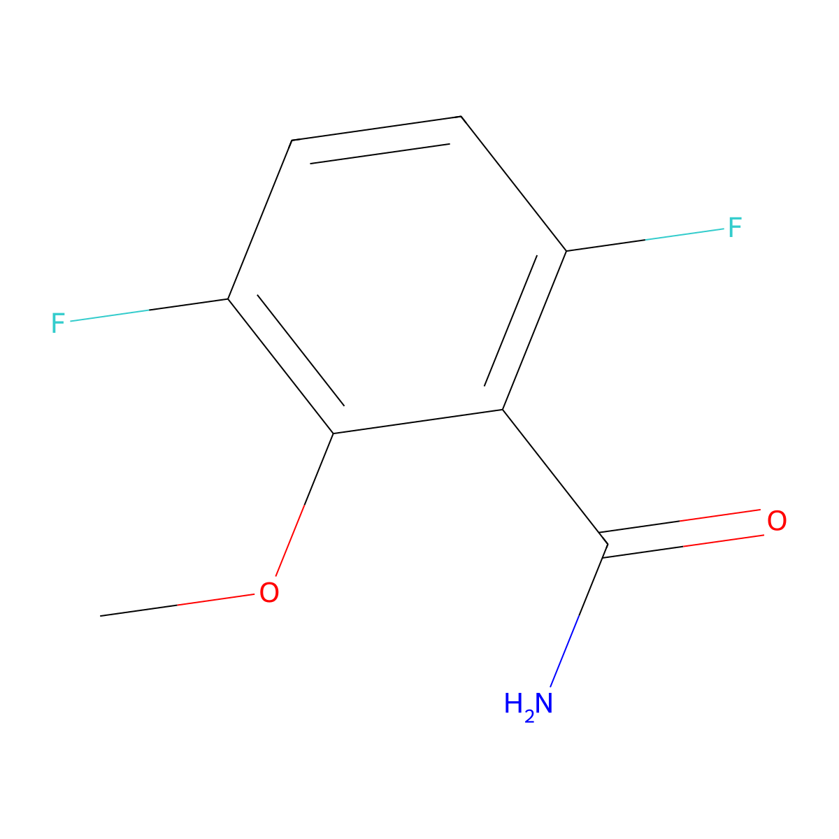 3,6-Difluoro-2-methoxybenzamide molecular structure, CAS 1261439-98-8