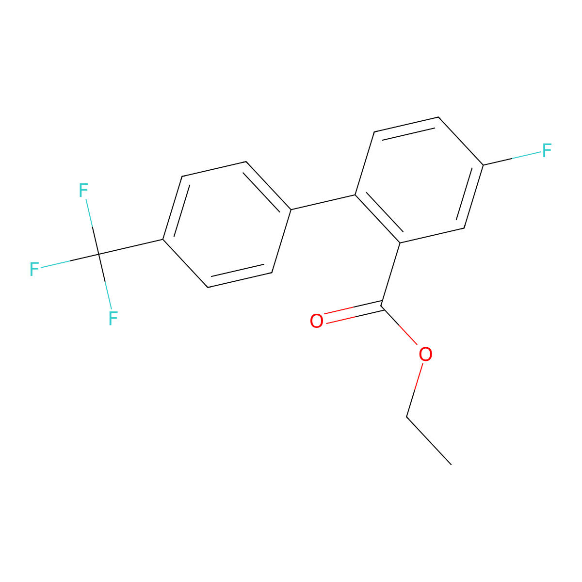 Ethyl 4-fluoro-4'-(trifluoromethyl)[1,1'-biphenyl]-2-carboxylate molecular structure, CAS 1261441-07-9