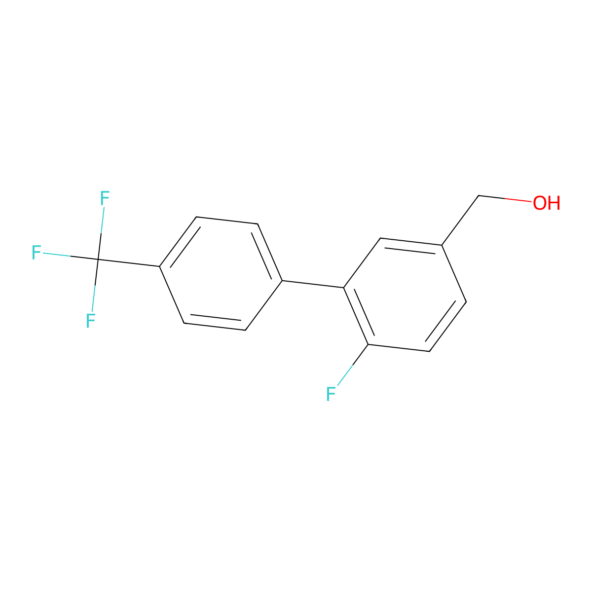 [4-Fluoro-3-[4-(trifluoromethyl)phenyl]phenyl]methanol molecular structure, CAS 1261441-14-8
