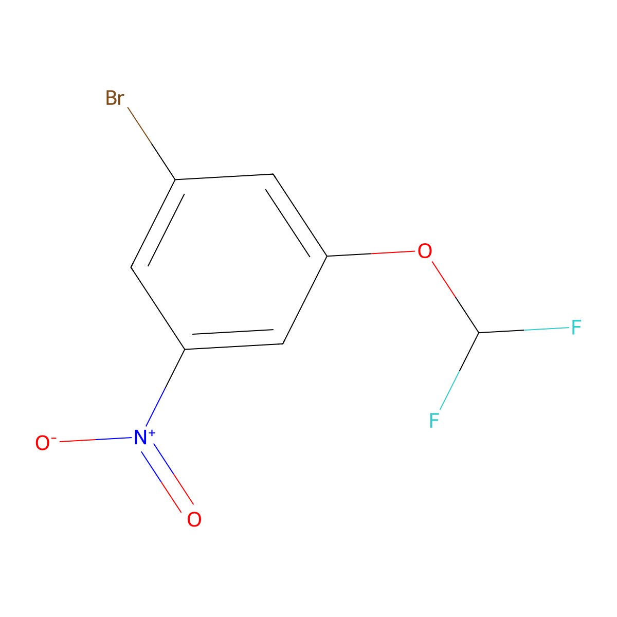 1-Bromo-3-(difluoromethoxy)-5-nitrobenzene molecular structure, CAS 1261441-47-7