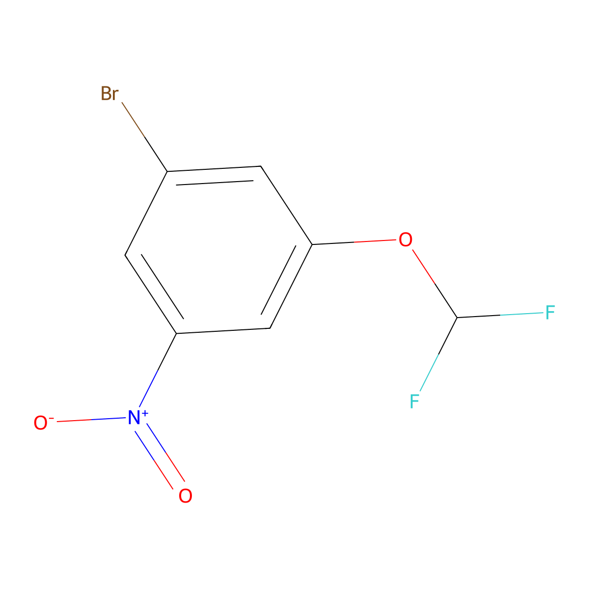 1-Bromo-3-(difluoromethoxy)-5-nitrobenzene molecular structure, CAS 1261441-47-7
