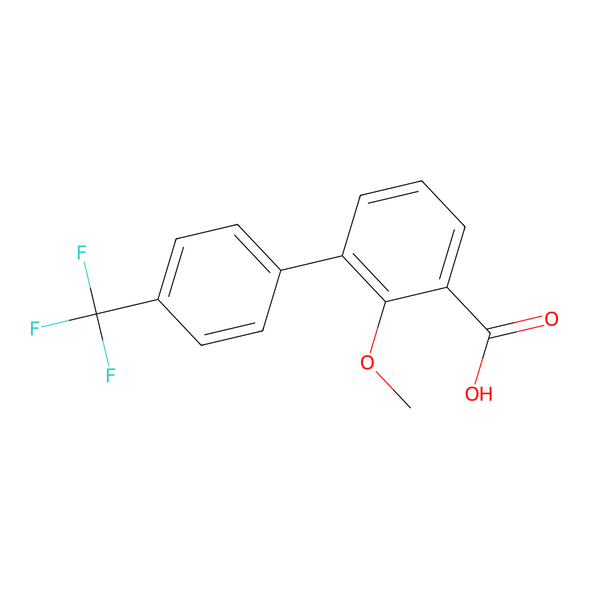 2-Methoxy-3-(4-trifluoromethylphenyl)benzoic acid molecular structure, CAS 1261441-57-9