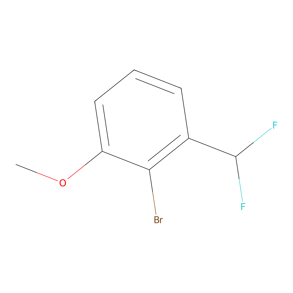 2-Bromo-1-(difluoromethyl)-3-methoxybenzene molecular structure, CAS 1261441-82-0