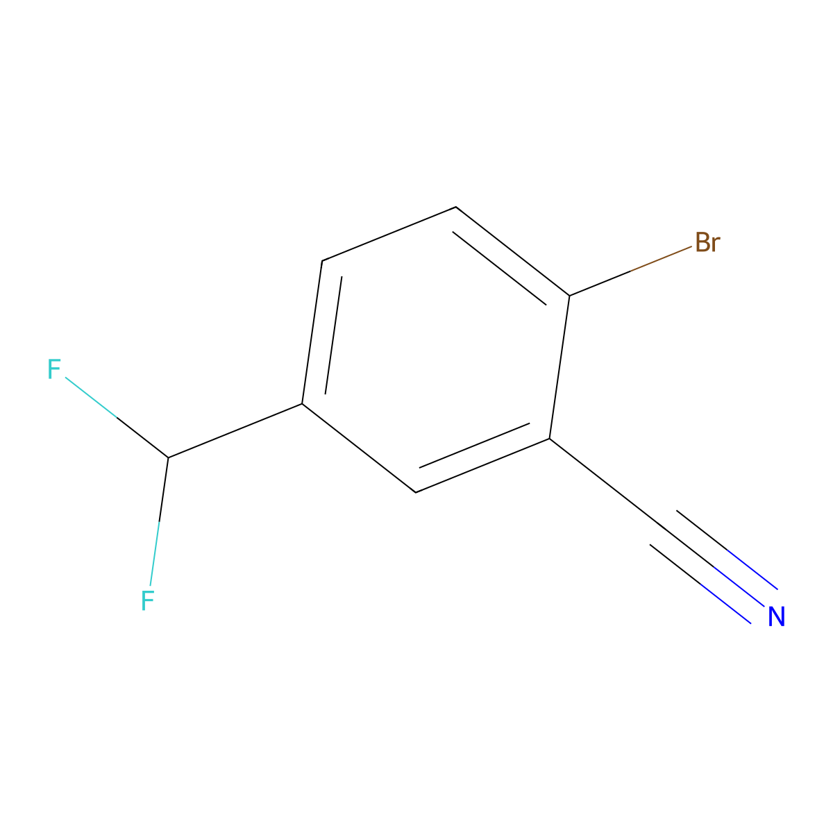 2-Bromo-5-(difluoromethyl)benzonitrile molecular structure, CAS 1261441-87-5