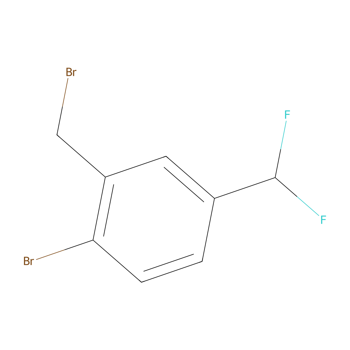 1-Bromo-2-(bromomethyl)-4-(difluoromethyl)benzene molecular structure, CAS 1261441-93-3