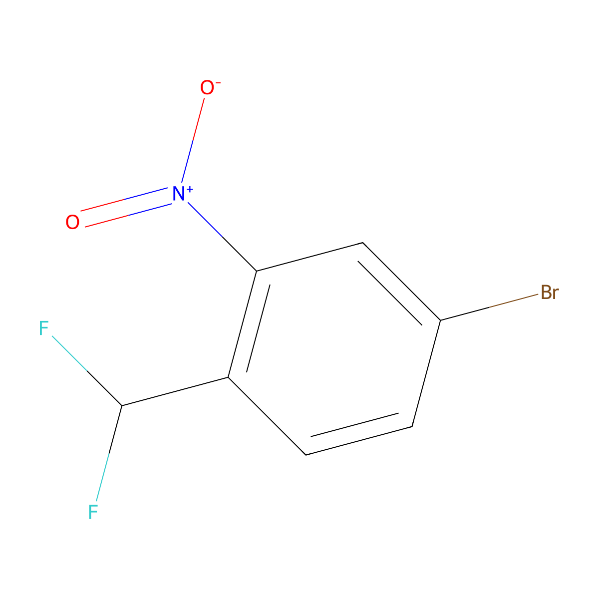 4-Bromo-1-(difluoromethyl)-2-nitrobenzene molecular structure, CAS 1261442-15-2