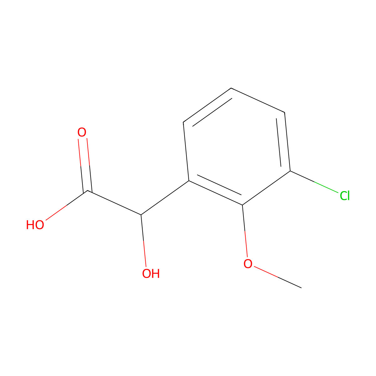2-(3-Chloro-2-methoxyphenyl)-2-hydroxyacetic acid molecular structure, CAS 1261442-28-7