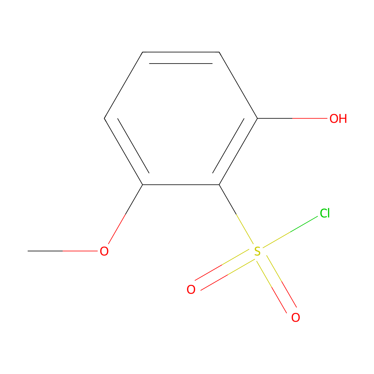 2-Hydroxy-6-methoxybenzene-1-sulfonyl chloride molecular structure, CAS 1261442-29-8