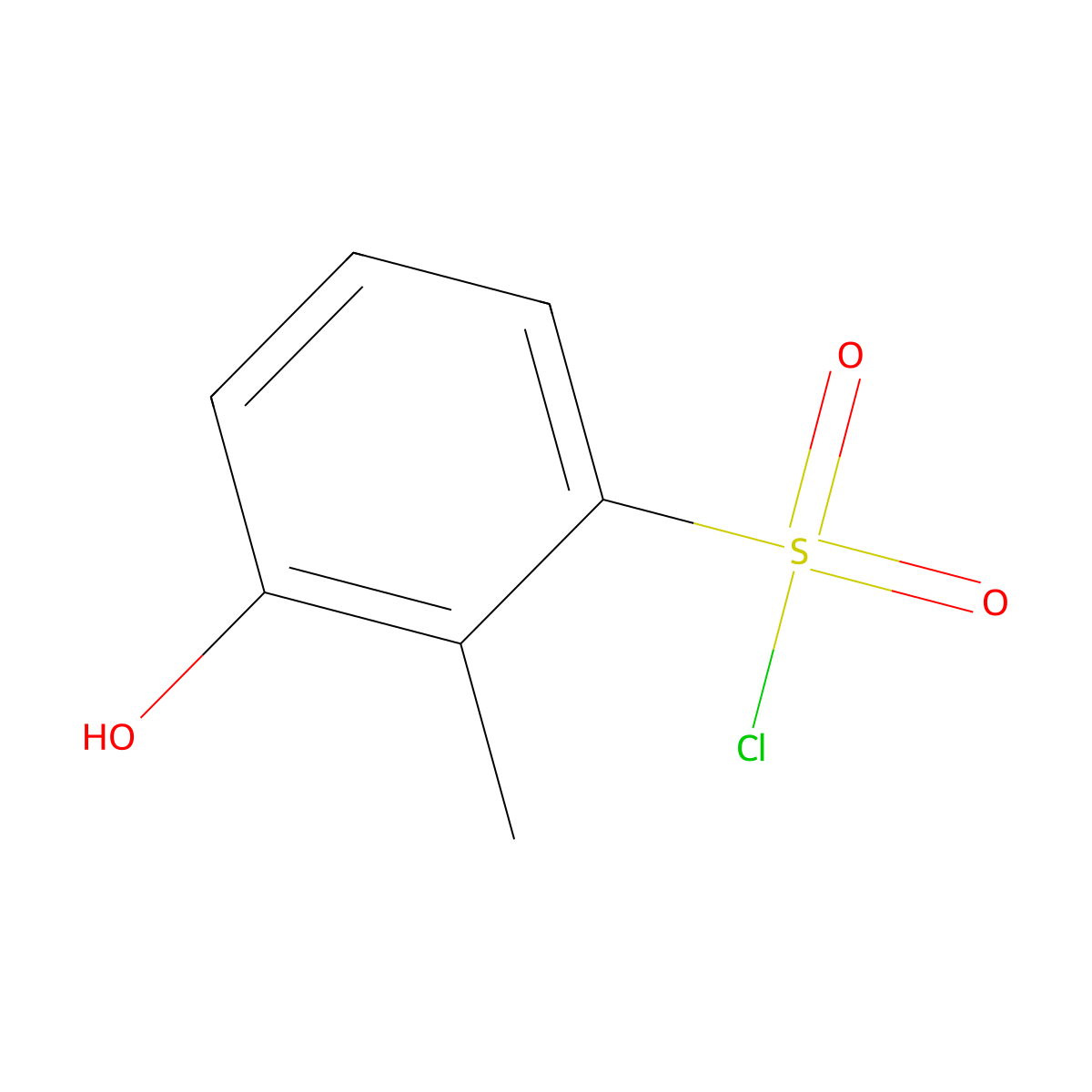 3-Hydroxy-2-methylbenzene-1-sulfonyl chloride molecular structure, CAS 1261442-54-9