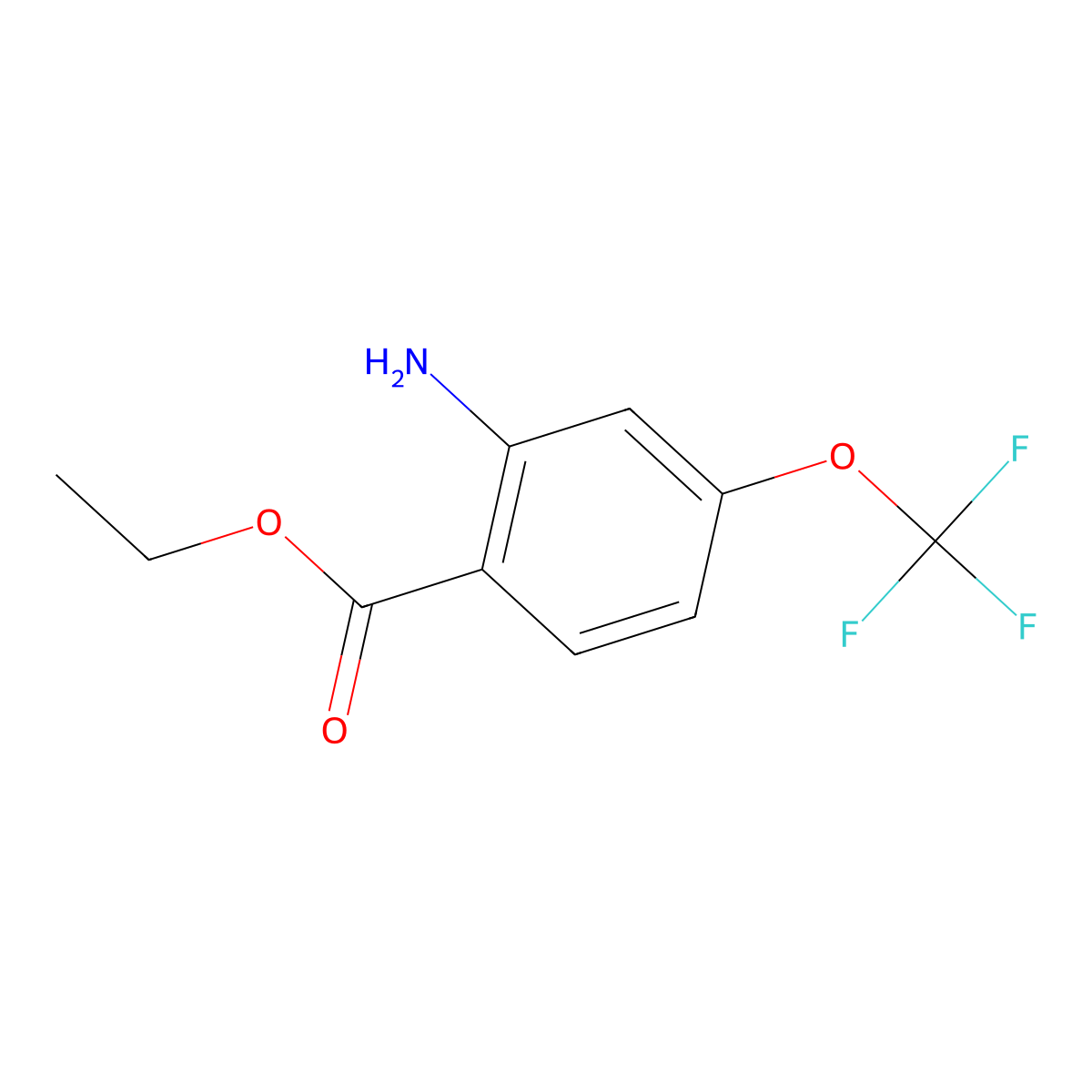 Ethyl 2-amino-4-(trifluoromethoxy)benzoate molecular structure, CAS 1261442-55-0