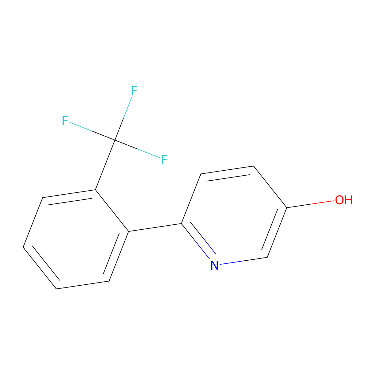 6-(2-(Trifluoromethyl)phenyl)pyridin-3-ol molecular structure, CAS 1261442-72-1