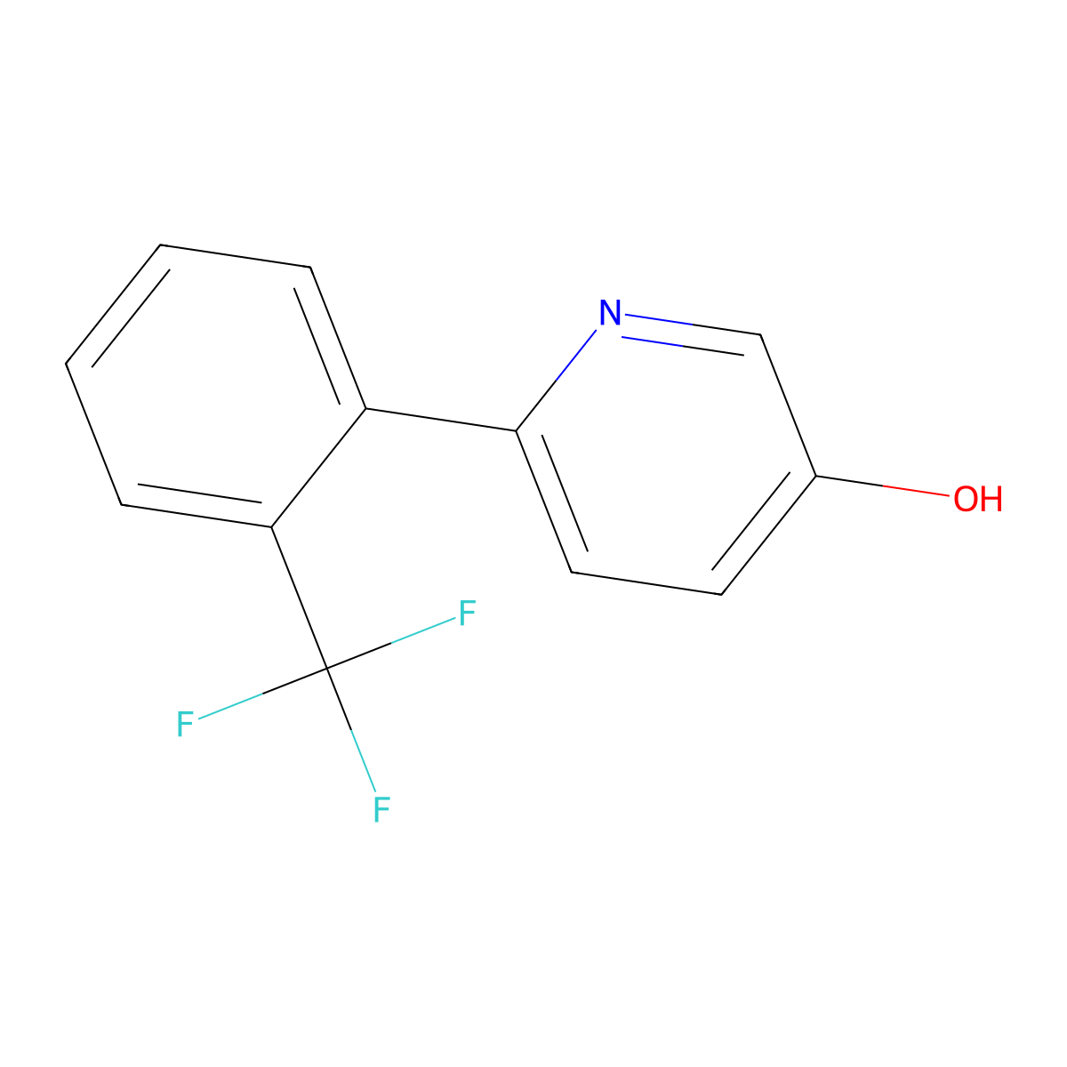 6-(2-(Trifluoromethyl)phenyl)pyridin-3-ol molecular structure, CAS 1261442-72-1
