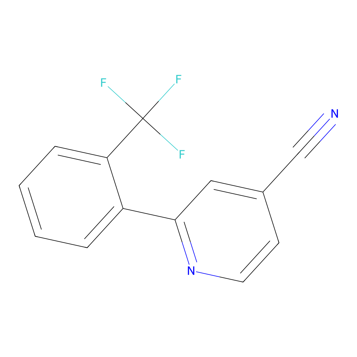 2-(2-(Trifluoromethyl)phenyl)isonicotinonitrile molecular structure, CAS 1261442-90-3