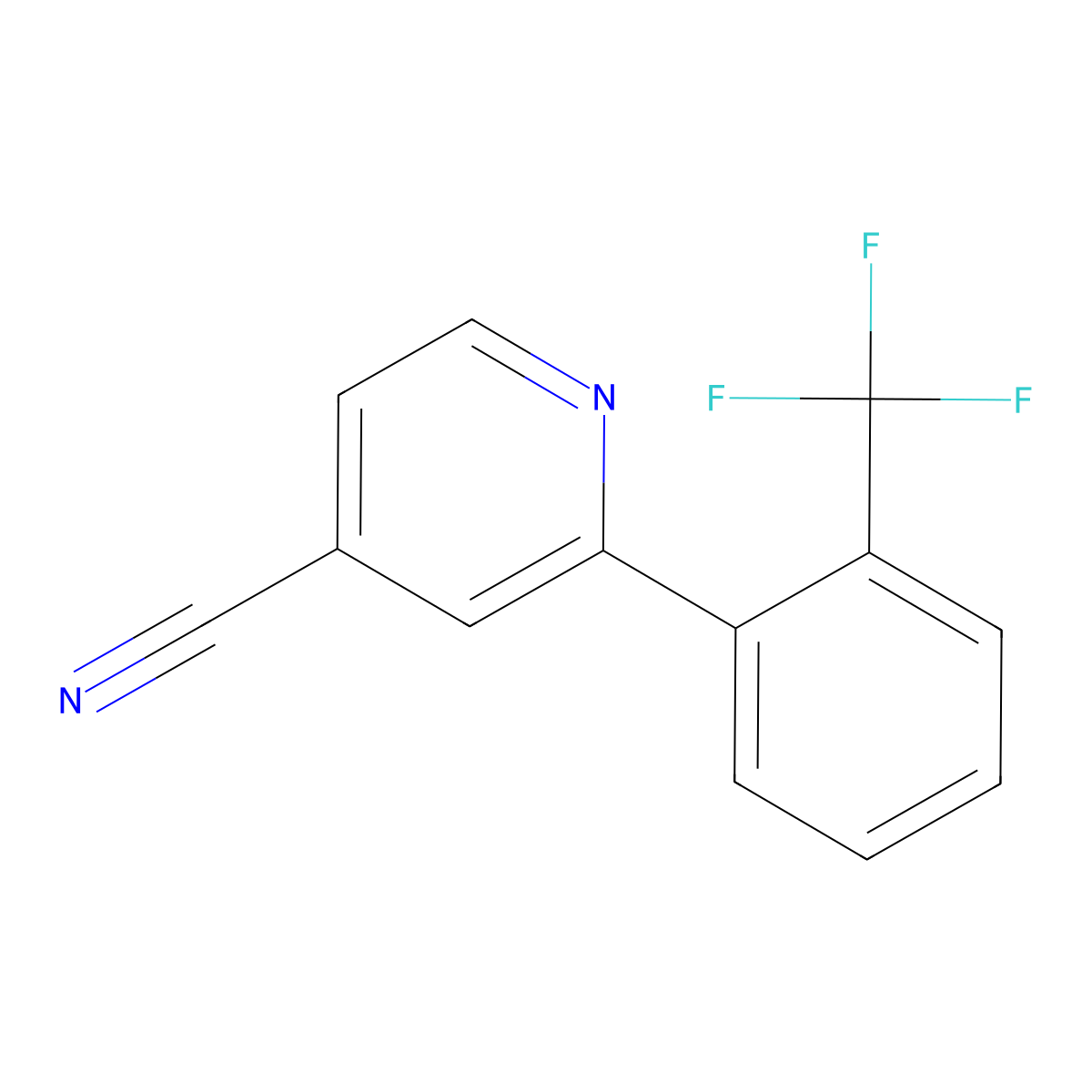 2-(2-(Trifluoromethyl)phenyl)isonicotinonitrile molecular structure, CAS 1261442-90-3