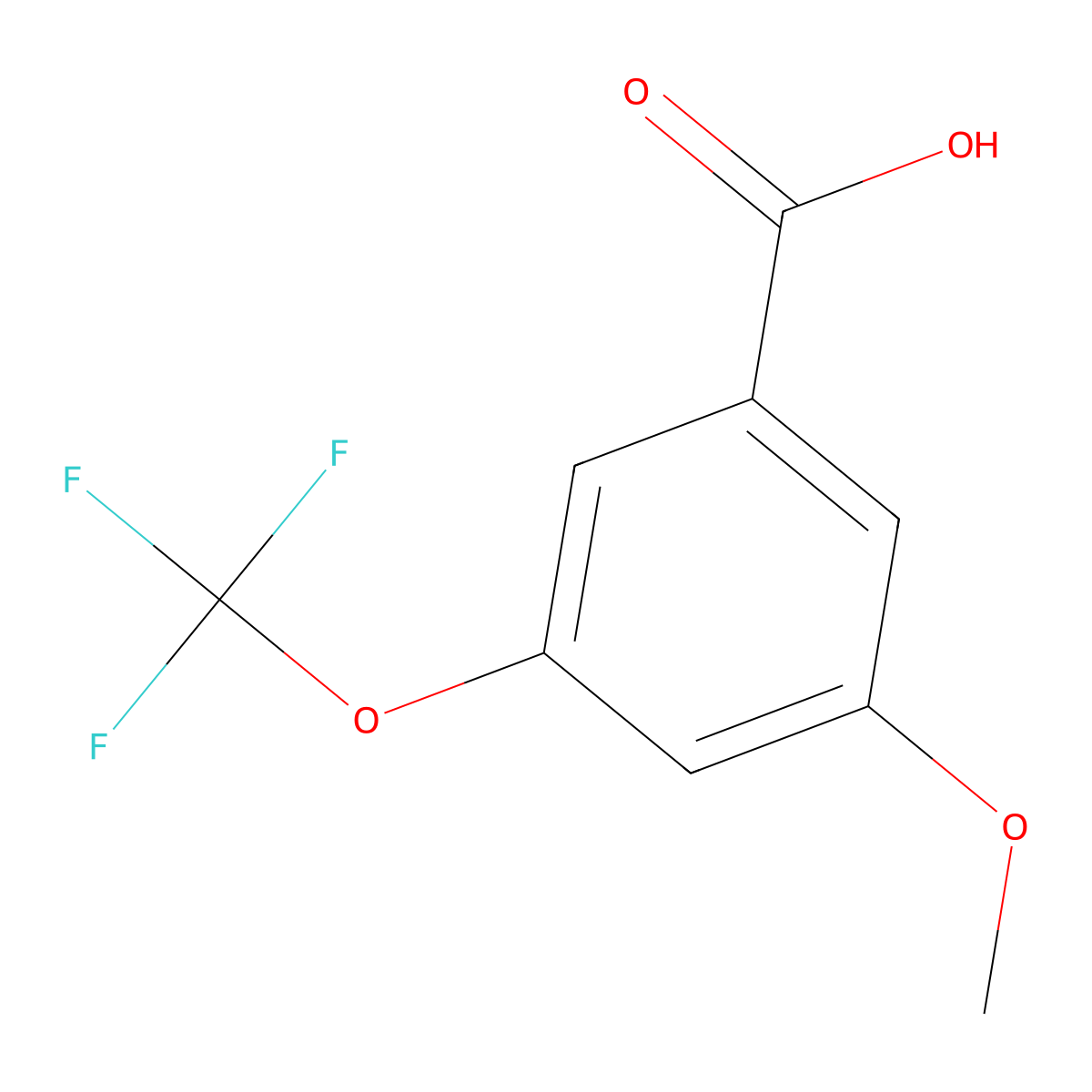 3-Methoxy-5-(trifluoromethoxy)benzoic acid molecular structure, CAS 1261442-97-0