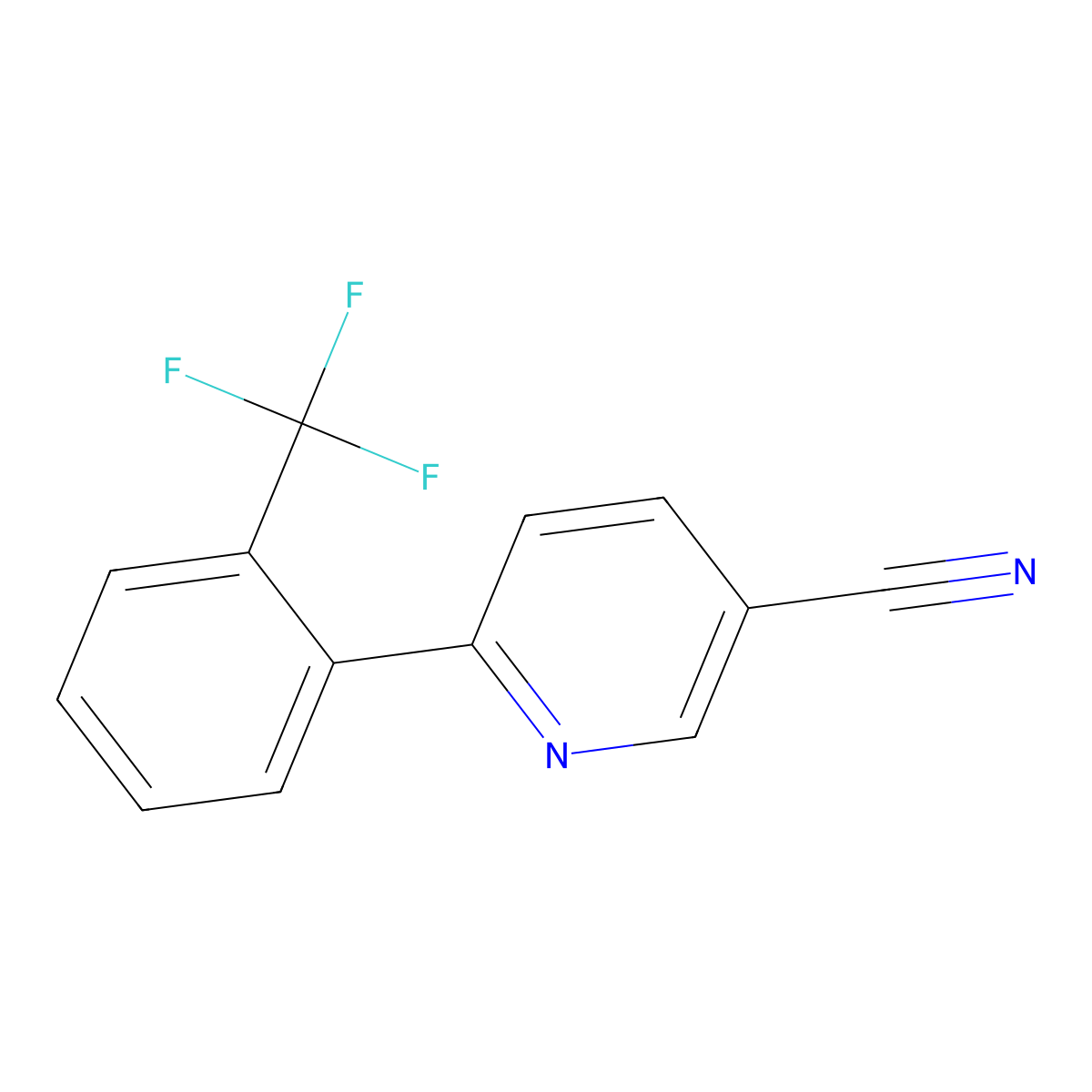 6-(2-(Trifluoromethyl)phenyl)nicotinonitrile molecular structure, CAS 1261442-99-2