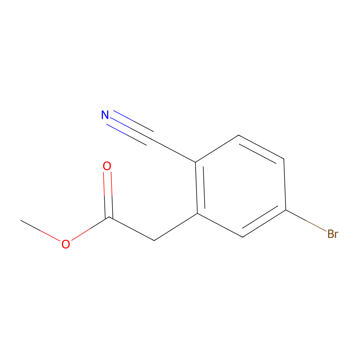 Methyl 2-(5-bromo-2-cyanophenyl)acetate molecular structure, CAS 1261443-55-3
