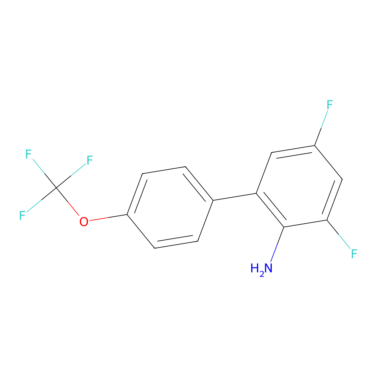 3,5-Difluoro-4'-(trifluoromethoxy)-[1,1'-biphenyl]-2-amine molecular structure, CAS 1261443-57-5