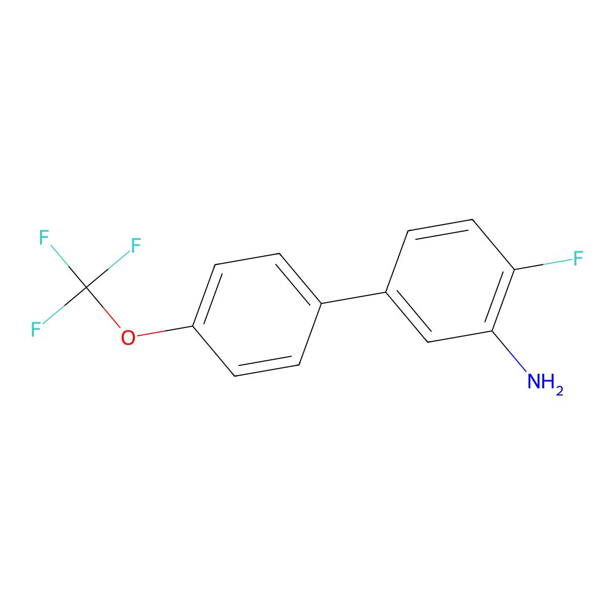 4-Fluoro-4'-(trifluoromethoxy)-[1,1'-biphenyl]-3-amine molecular structure, CAS 1261443-83-7
