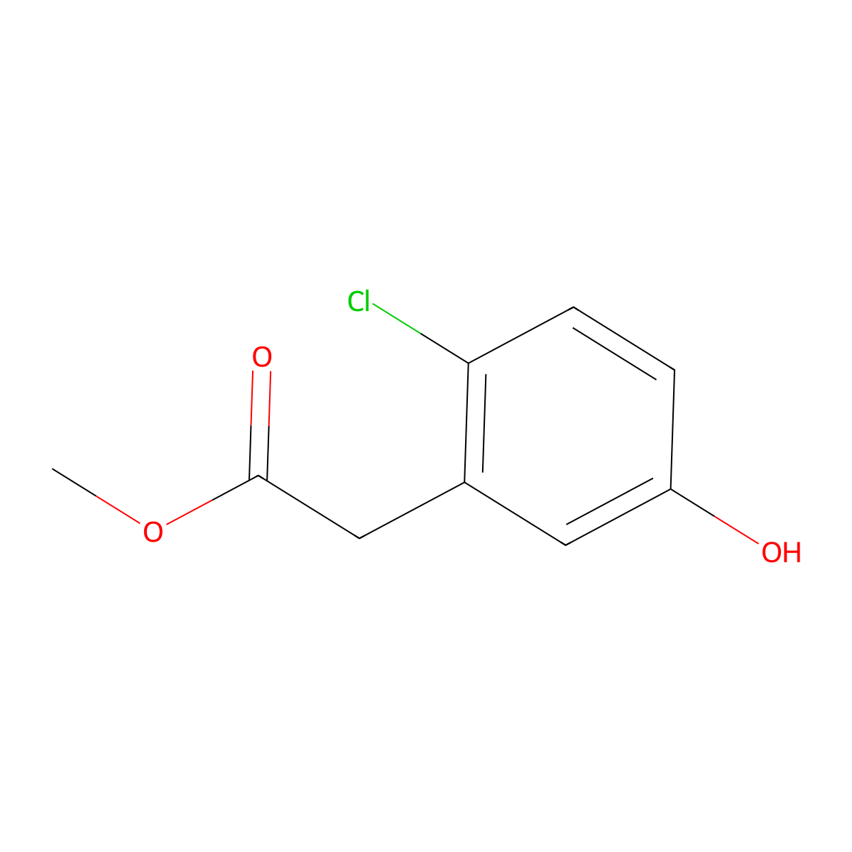 Methyl 2-(2-chloro-5-hydroxyphenyl)acetate molecular structure, CAS 1261443-94-0