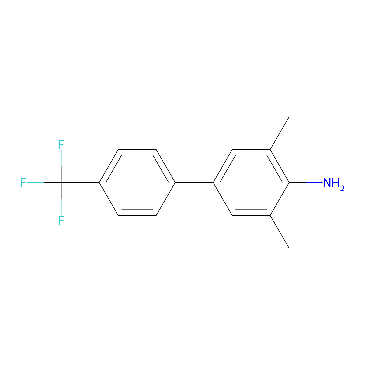 3,5-Dimethyl-4'-(trifluoromethyl)-[1,1'-biphenyl]-4-amine molecular structure, CAS 1261443-99-5