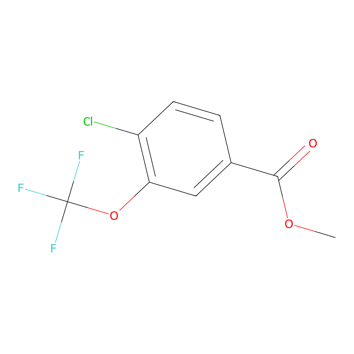 Methyl 4-chloro-3-(trifluoromethoxy)benzoate molecular structure, CAS 1261444-00-1