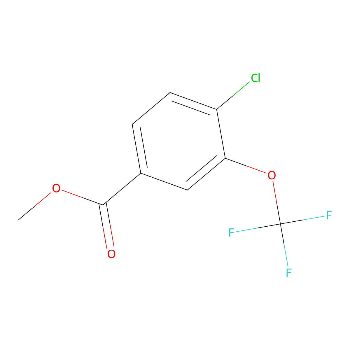 Methyl 4-chloro-3-(trifluoromethoxy)benzoate molecular structure, CAS 1261444-00-1