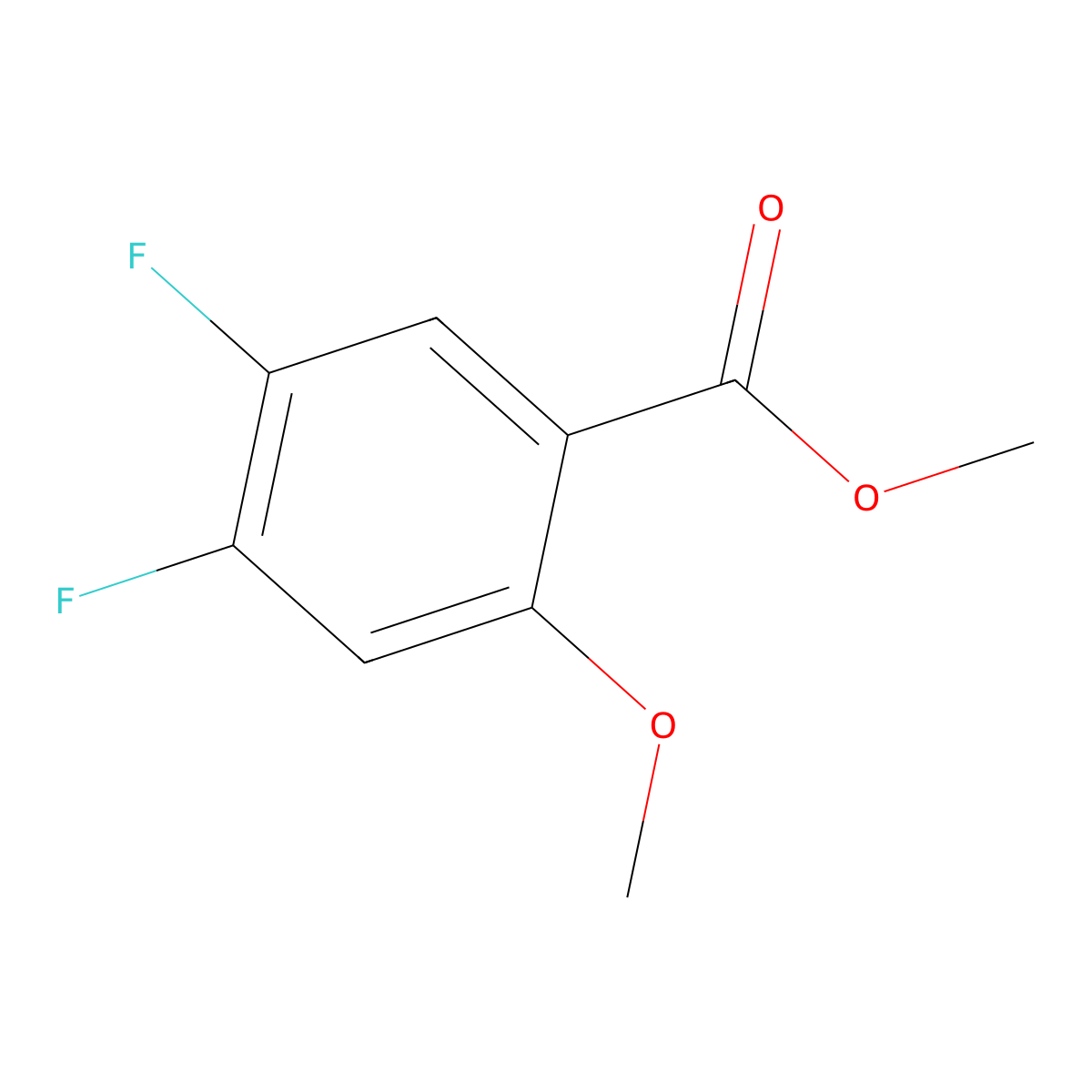 Methyl 4,5-difluoro-2-methoxybenzoate molecular structure, CAS 1261444-15-8