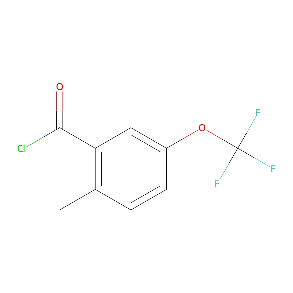 2-Methyl-5-(trifluoromethoxy)benzoyl chloride molecular structure, CAS 1261445-13-9
