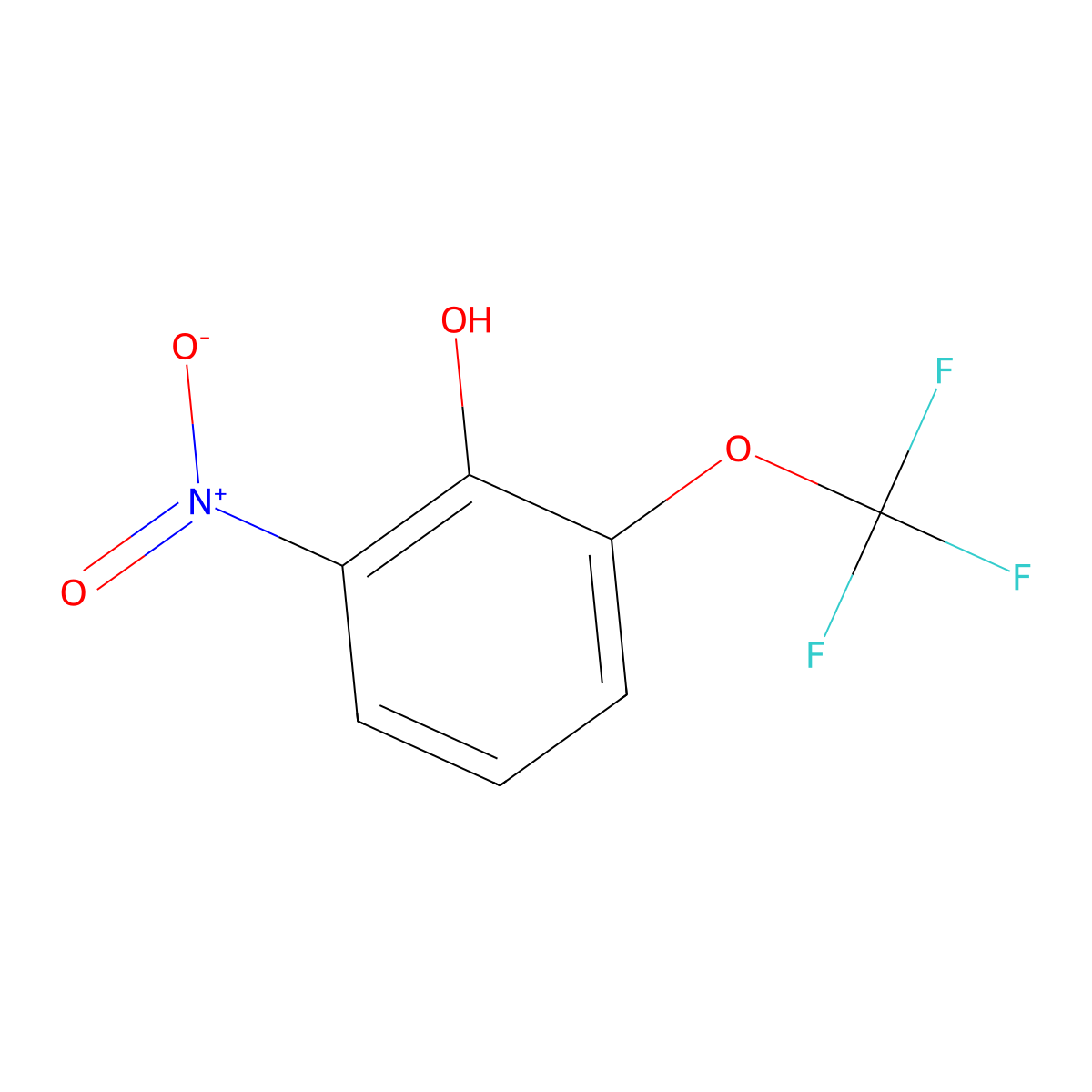 2-Nitro-6-(trifluoromethoxy)phenol molecular structure, CAS 1261445-46-8