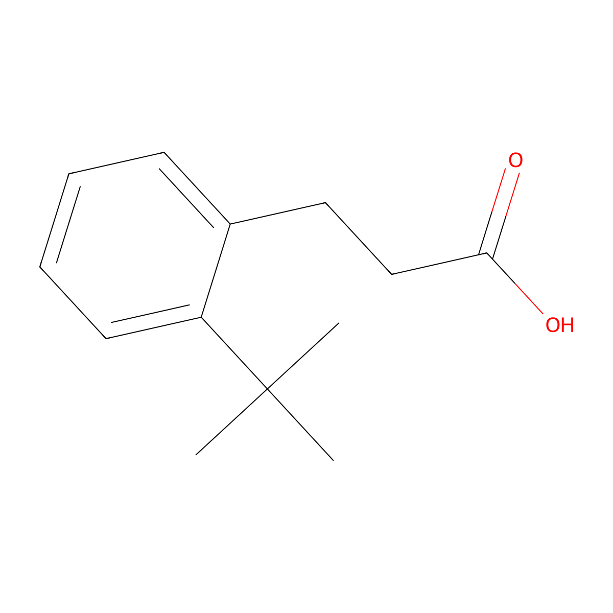 3-(2-Tert-butylphenyl)propanoic acid molecular structure, CAS 1261445-63-9