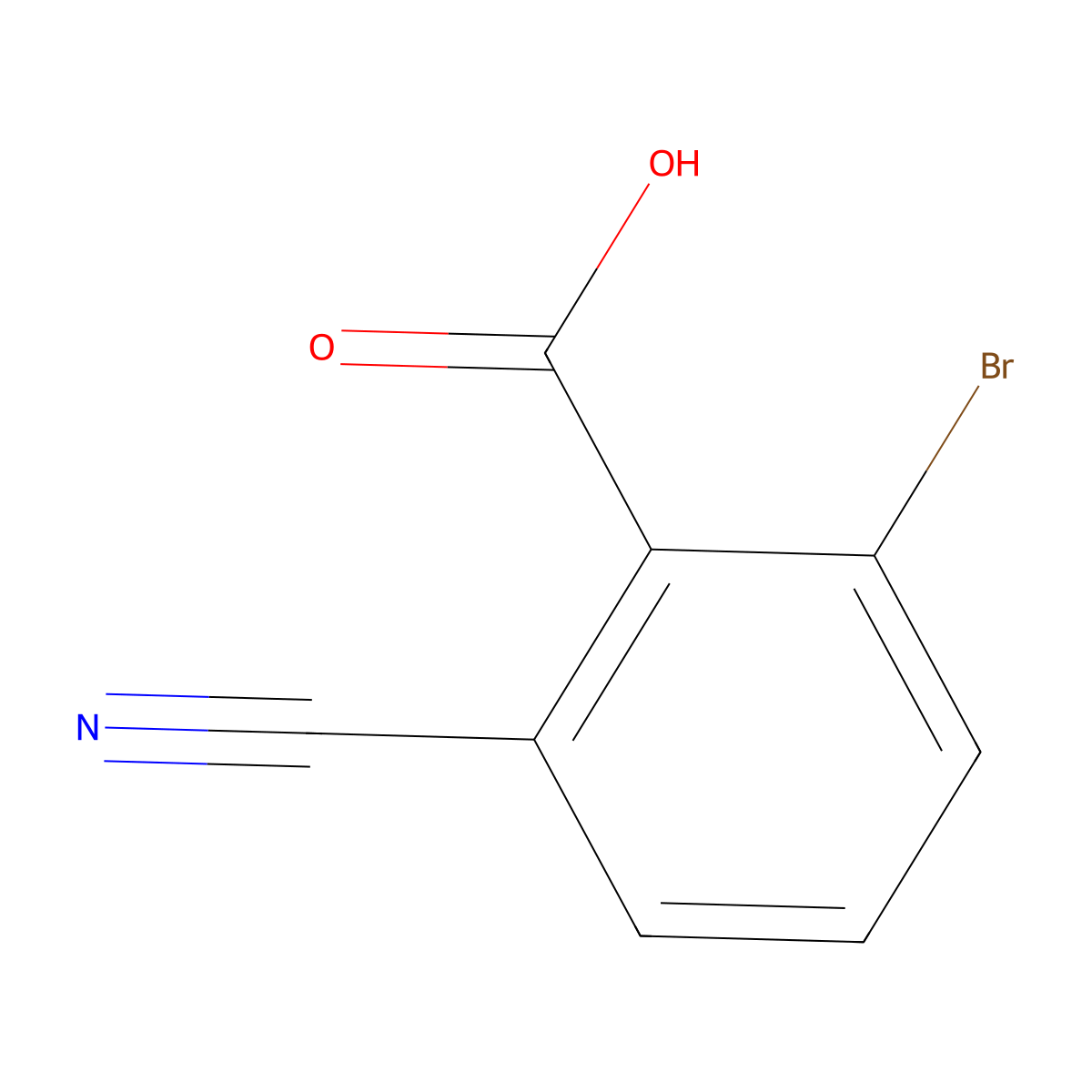 2-Bromo-6-cyanobenzoic acid molecular structure, CAS 1261446-05-2
