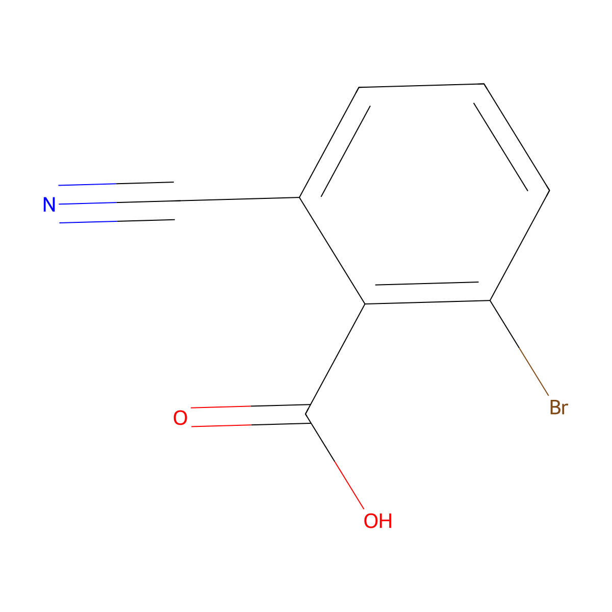 2-Bromo-6-cyanobenzoic acid molecular structure, CAS 1261446-05-2