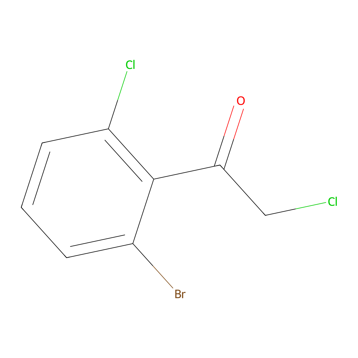 1-(2-Bromo-6-chlorophenyl)-2-chloroethan-1-one molecular structure, CAS 1261446-16-5
