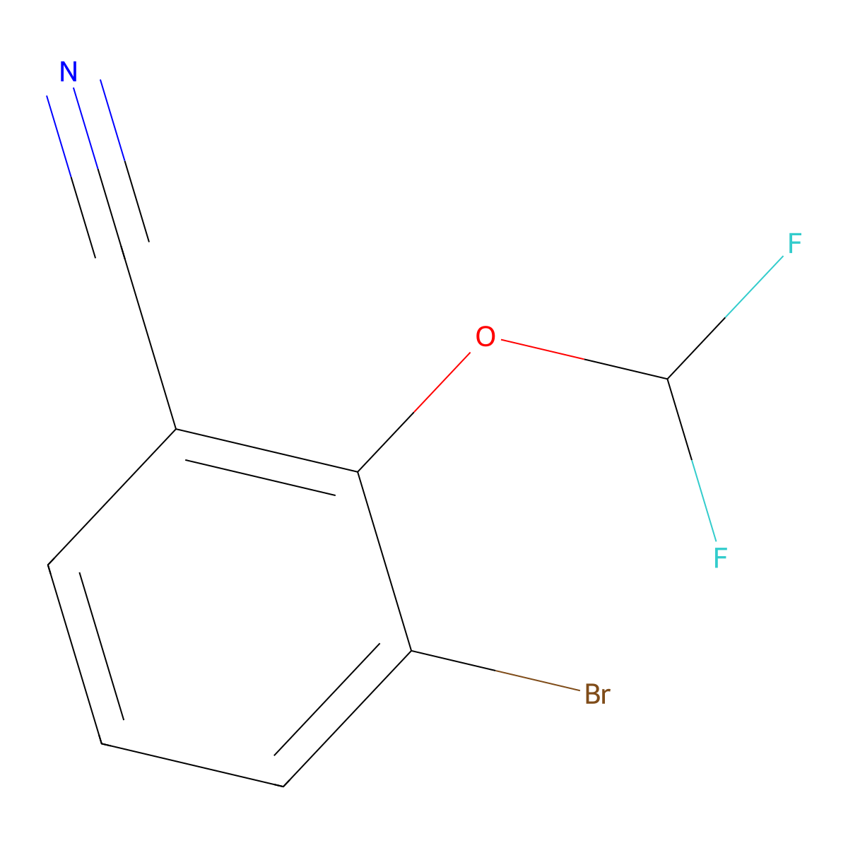3-Bromo-2-(difluoromethoxy)benzonitrile molecular structure, CAS 1261446-35-8