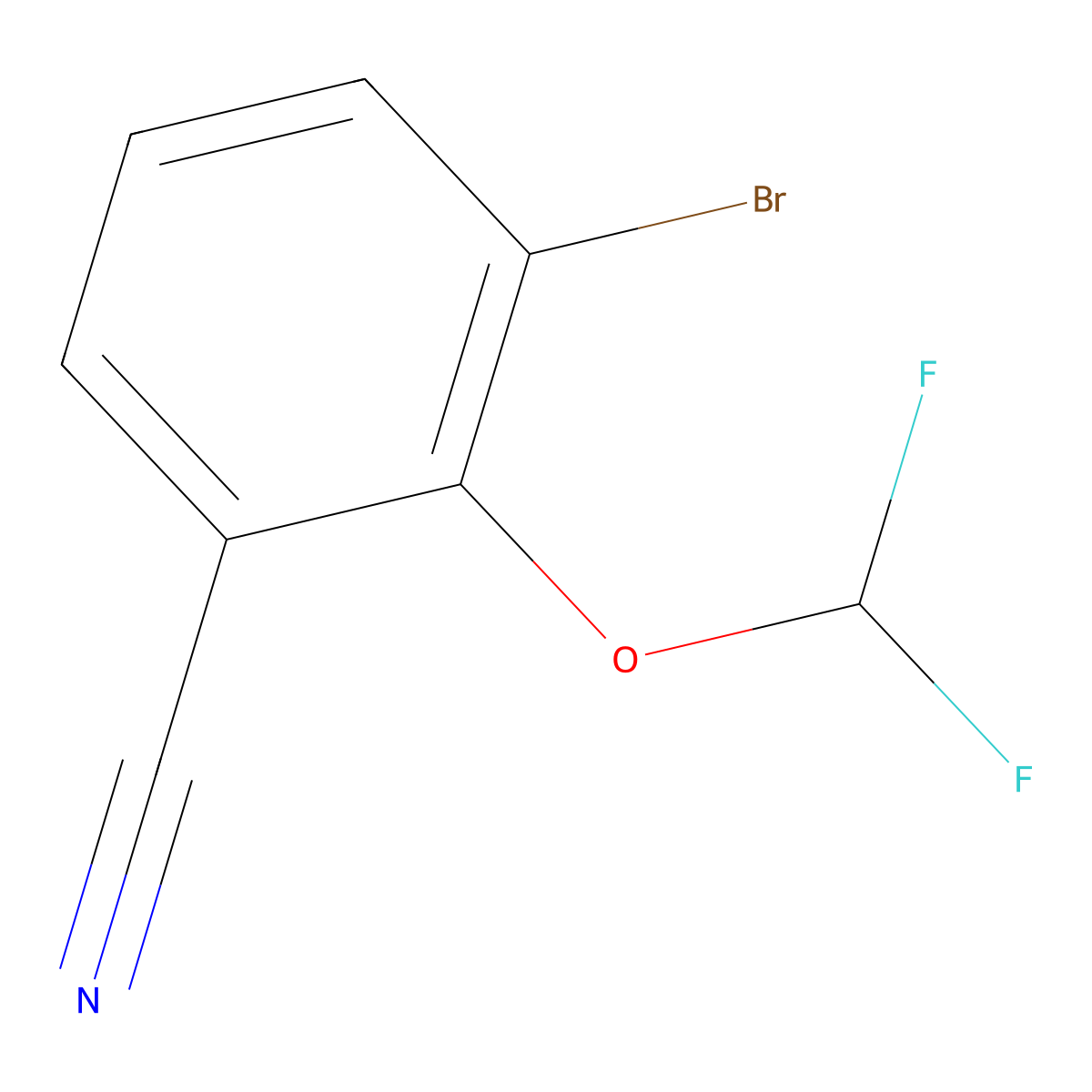 3-Bromo-2-(difluoromethoxy)benzonitrile molecular structure, CAS 1261446-35-8