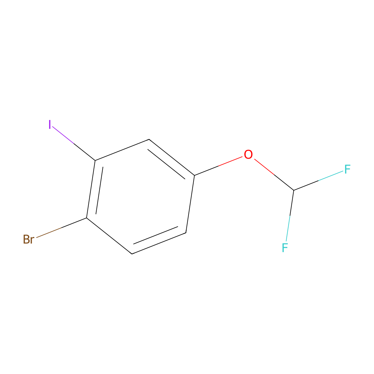 1-Bromo-4-(difluoromethoxy)-2-iodobenzene molecular structure, CAS 1261446-42-7