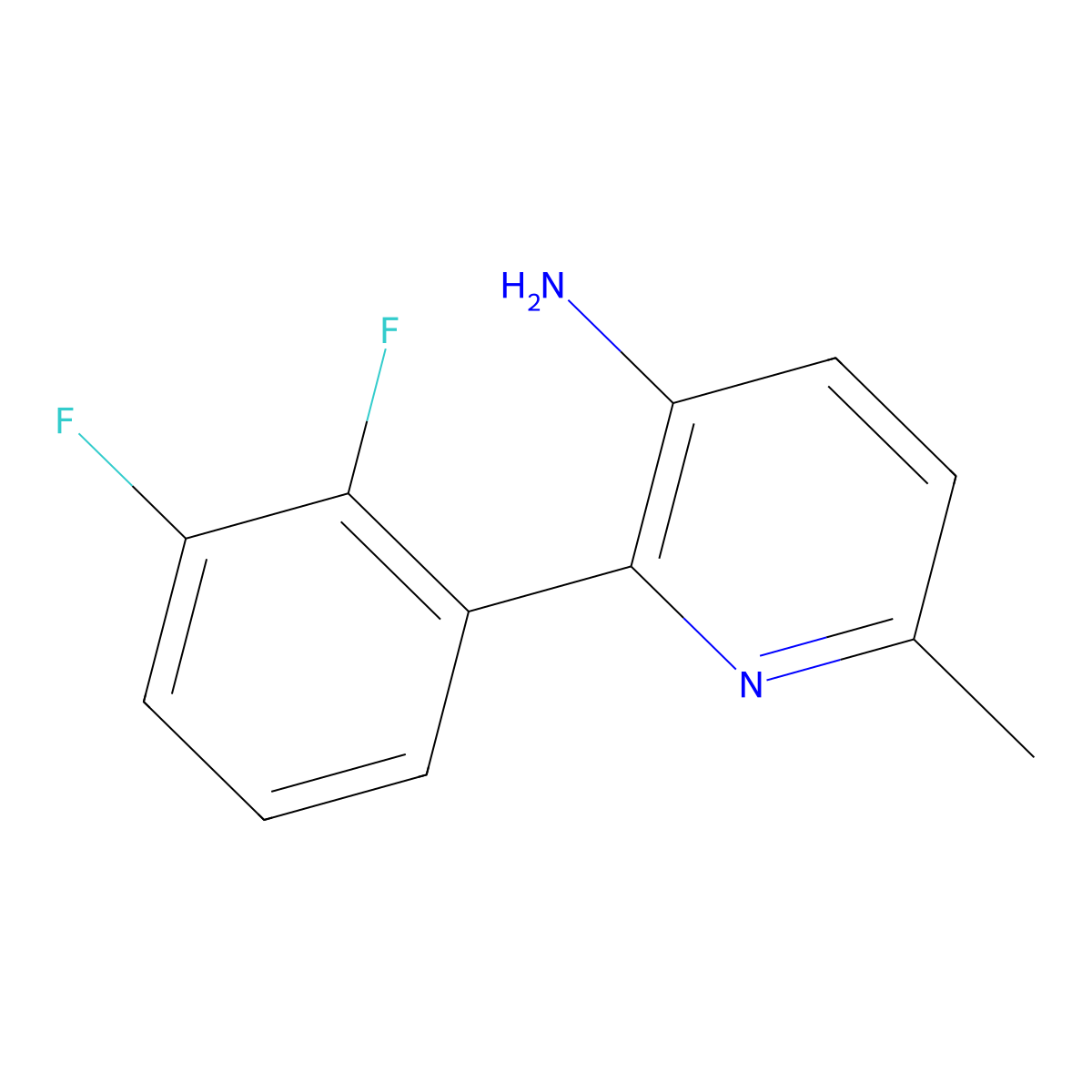 3-Amino-2-(2,3-difluorophenyl)-6-methylpyridine molecular structure, CAS 1261446-75-6