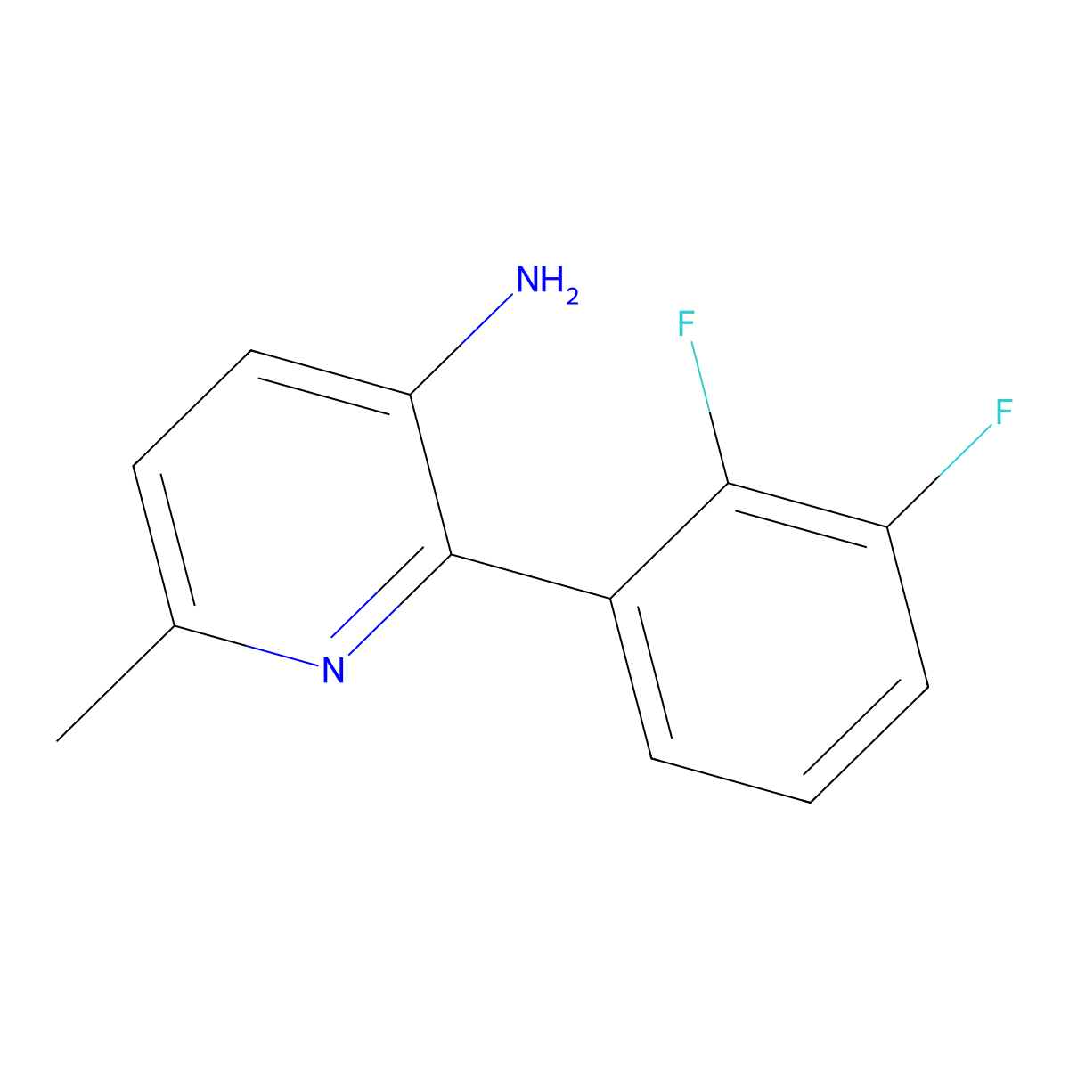 3-Amino-2-(2,3-difluorophenyl)-6-methylpyridine molecular structure, CAS 1261446-75-6
