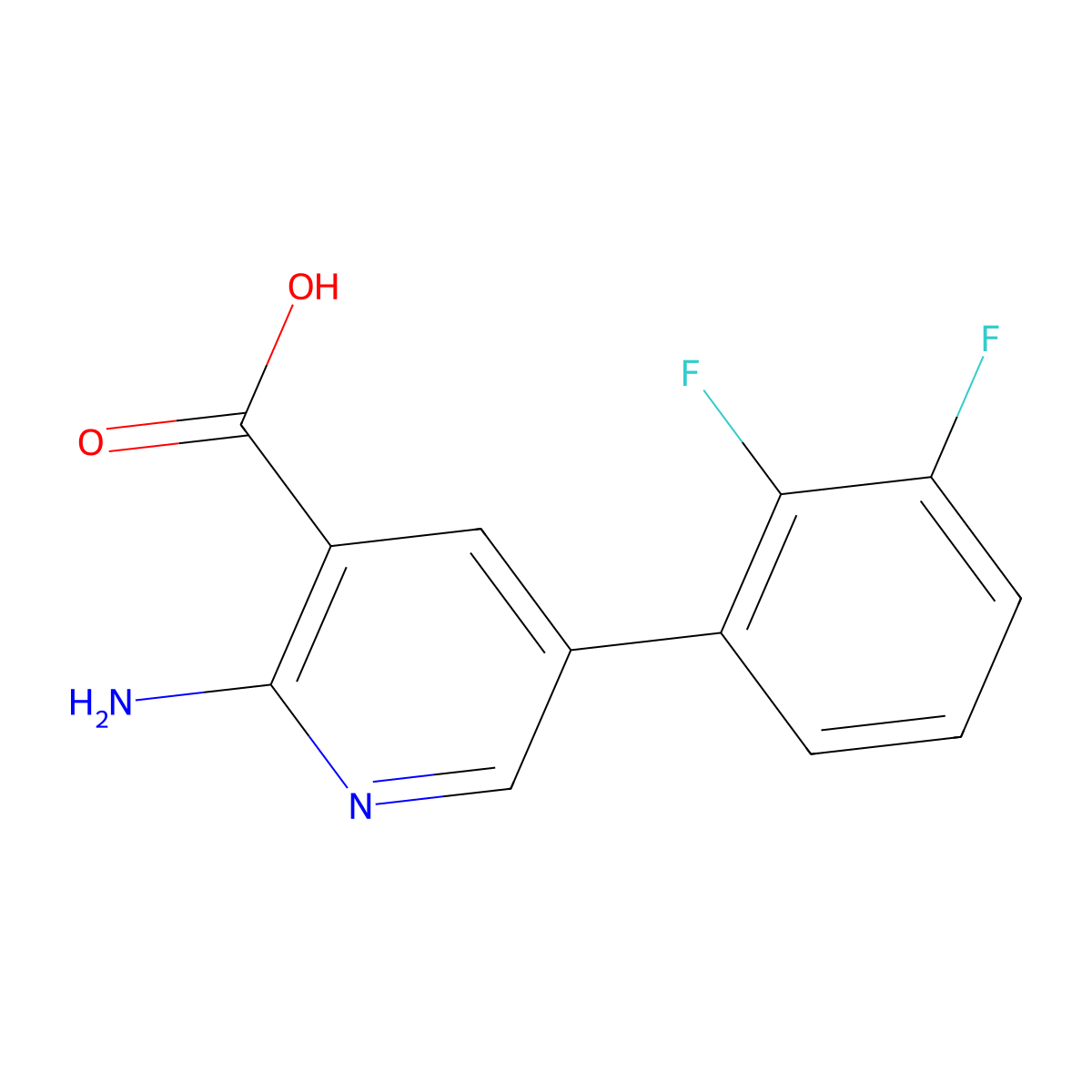2-Amino-5-(2,3-difluorophenyl)pyridine-3-carboxylic acid molecular structure, CAS 1261446-78-9