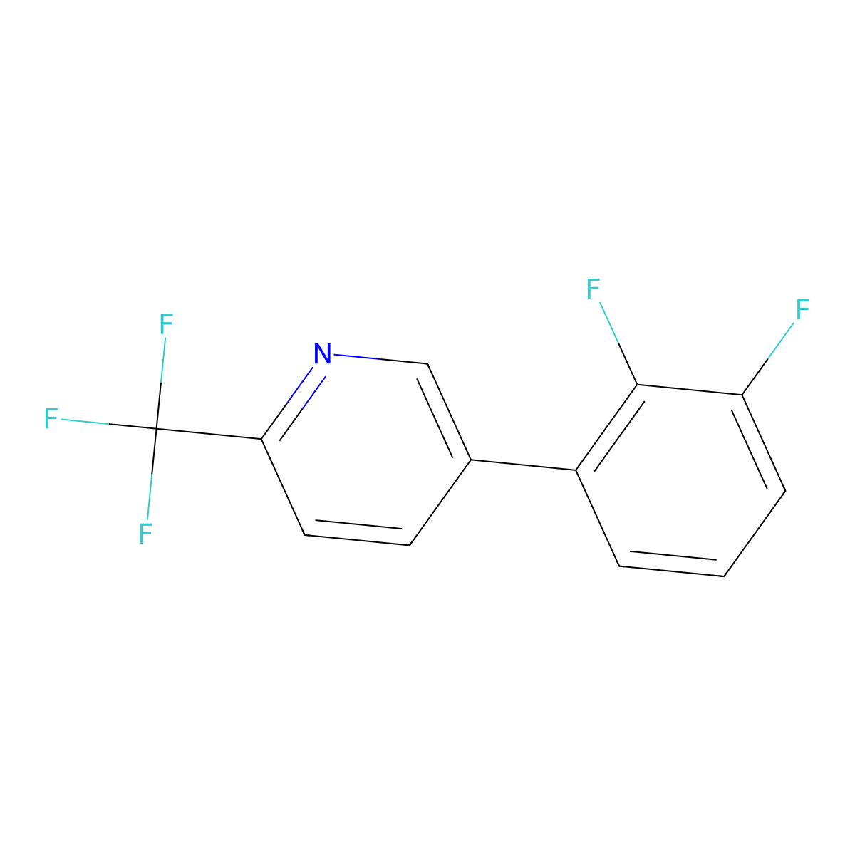 5-(2,3-Difluorophenyl)-2-(trifluoromethyl)pyridine molecular structure, CAS 1261447-14-6