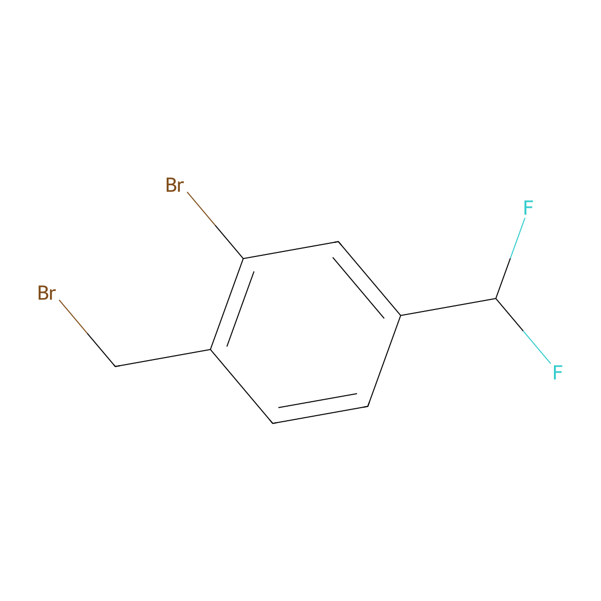 2-Bromo-1-(bromomethyl)-4-(difluoromethyl)benzene molecular structure, CAS 1261448-01-4