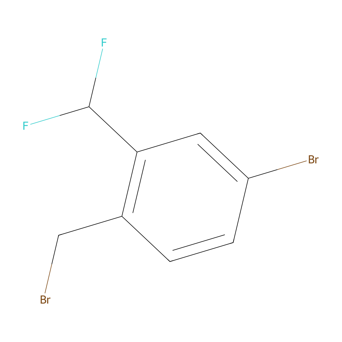 4-Bromo-2-(difluoromethyl)benzyl bromide molecular structure, CAS 1261448-03-6