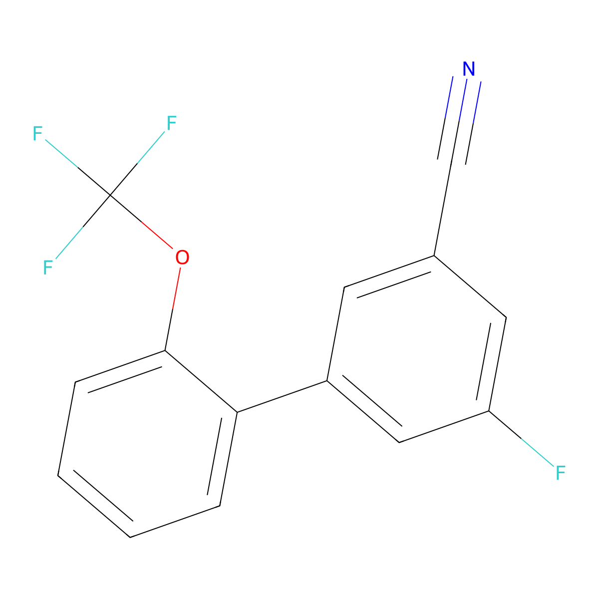 5-Fluoro-2'-(trifluoromethoxy)-[1,1'-biphenyl]-3-carbonitrile molecular structure, CAS 1261448-08-1