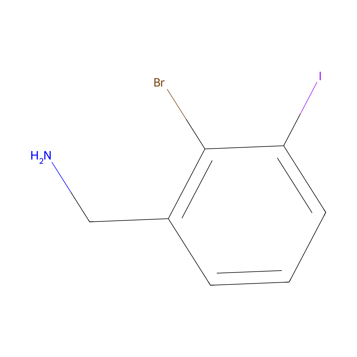 (2-Bromo-3-iodophenyl)methanamine molecular structure, CAS 1261448-43-4