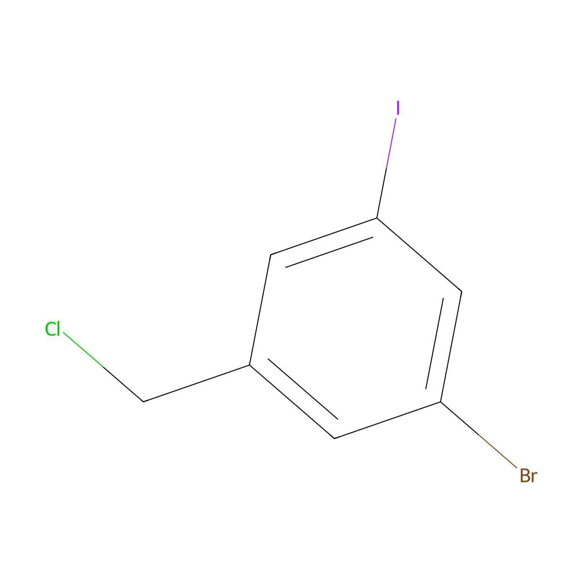 1-Bromo-3-(chloromethyl)-5-iodobenzene molecular structure, CAS 1261448-47-8