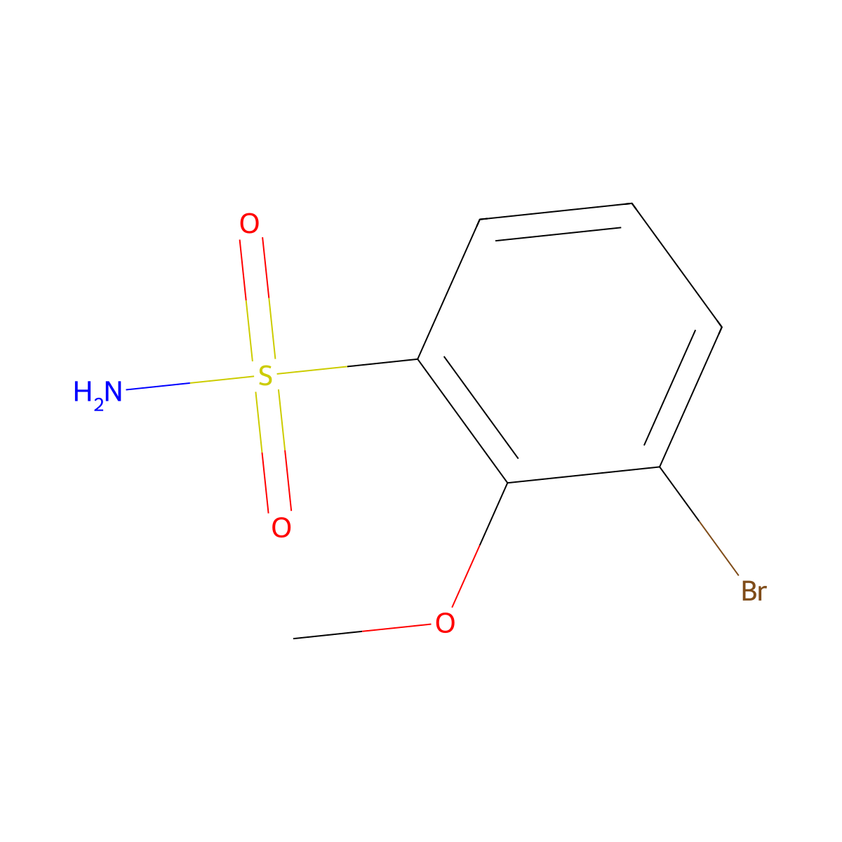 3-Bromo-2-methoxybenzene-1-sulfonamide molecular structure, CAS 1261448-77-4