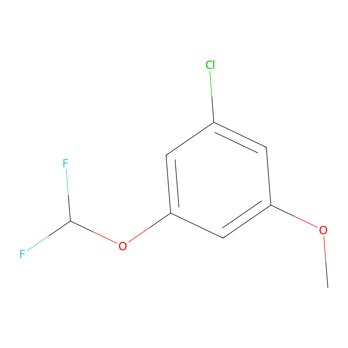 1-Chloro-3-(difluoromethoxy)-5-methoxybenzene molecular structure, CAS 1261449-04-0