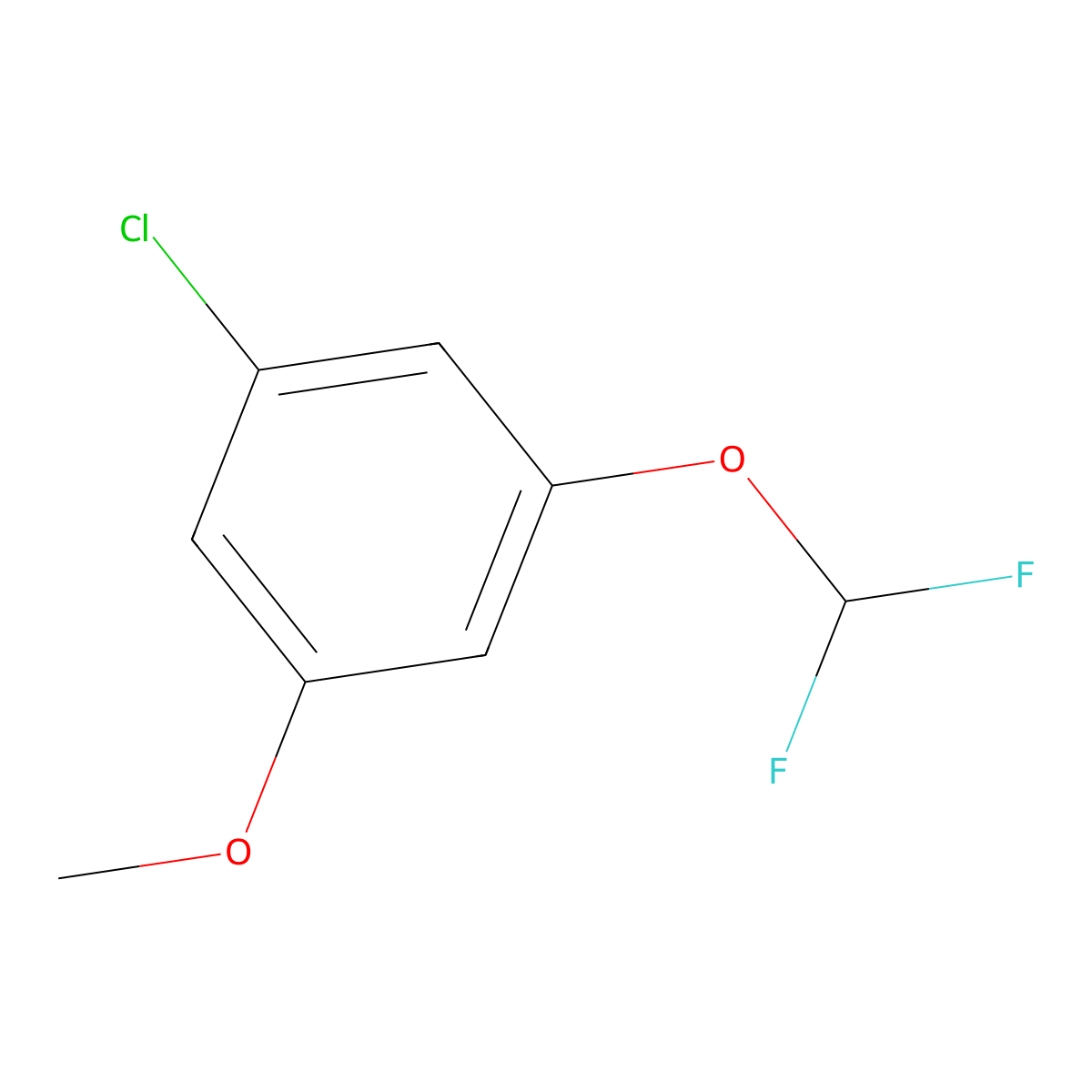 1-Chloro-3-(difluoromethoxy)-5-methoxybenzene molecular structure, CAS 1261449-04-0